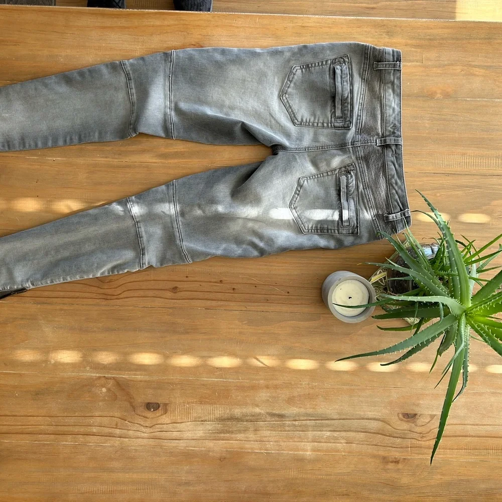 Free People Grey Moto Skinny Jeans 26 - Picture 4 of 10